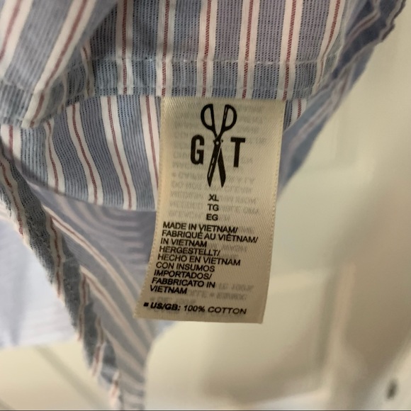 Good threads slim fit short sleeve casual striped button down shirt | size XL - Picture 8 of 11